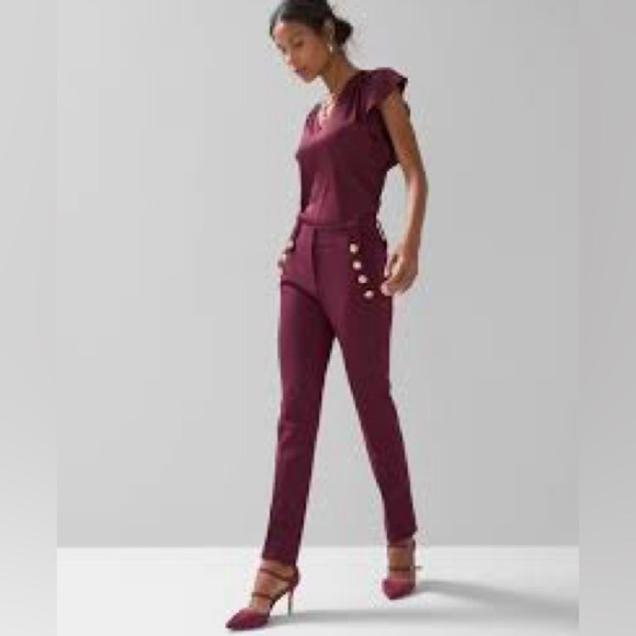 White House Black Market Jolie button straight luxe stretch port 8R nwt - Picture 1 of 6